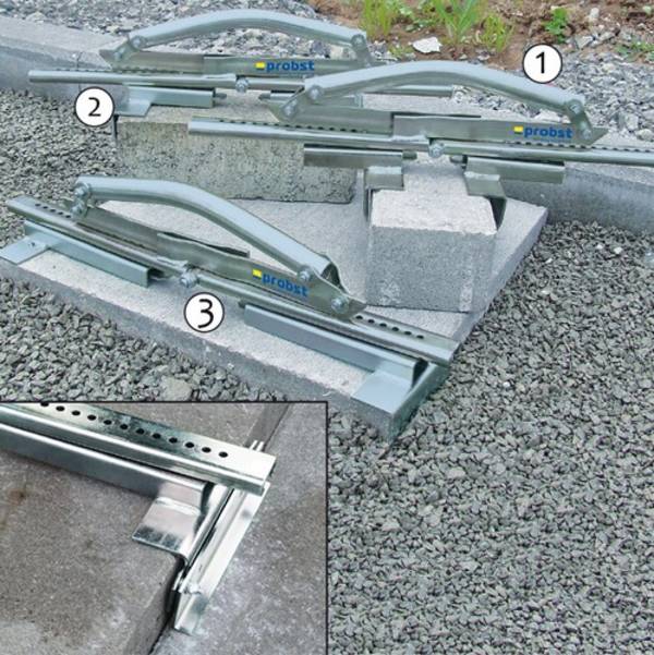 PROBST SET Plattenheber PPH-S-10/62 Grundeinheit mit 3 Satz Klammerbacken