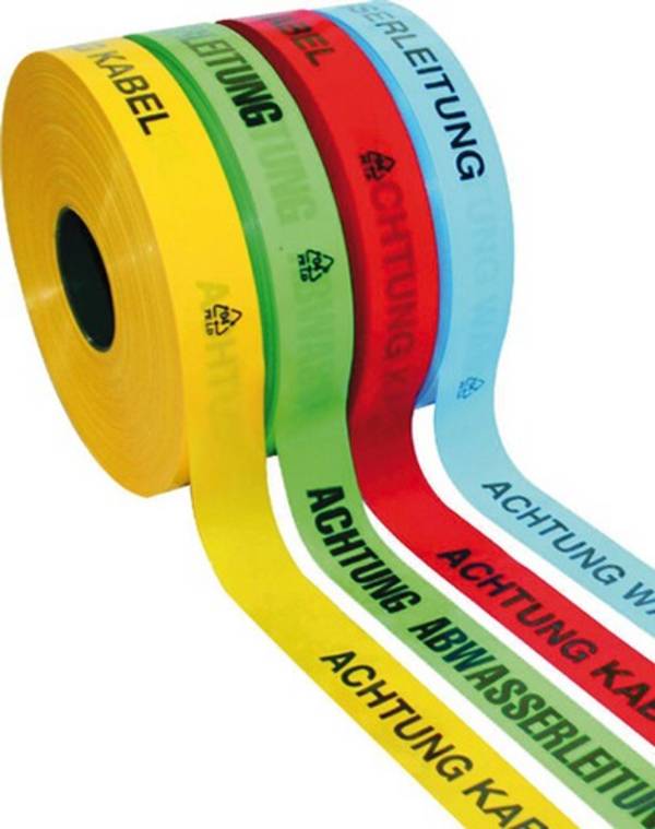 KELMAPLAST Trassenwarnband Nr. 10, gelb, L: 250 m, -ACHTUNG FERNWÄRMELEITUNG-