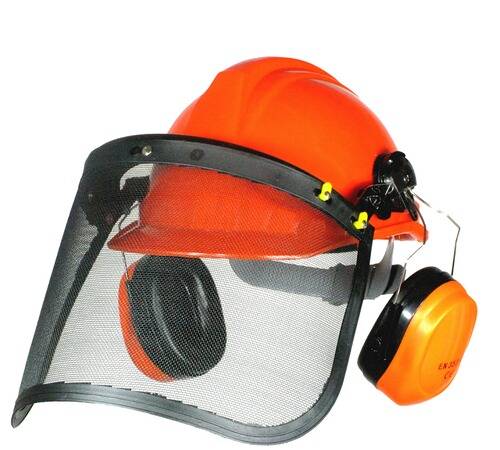 Waldarbeiter-Helm-Set - Gehörschutz & Gesichtsschutz - Geprüfte Sicherheit-0