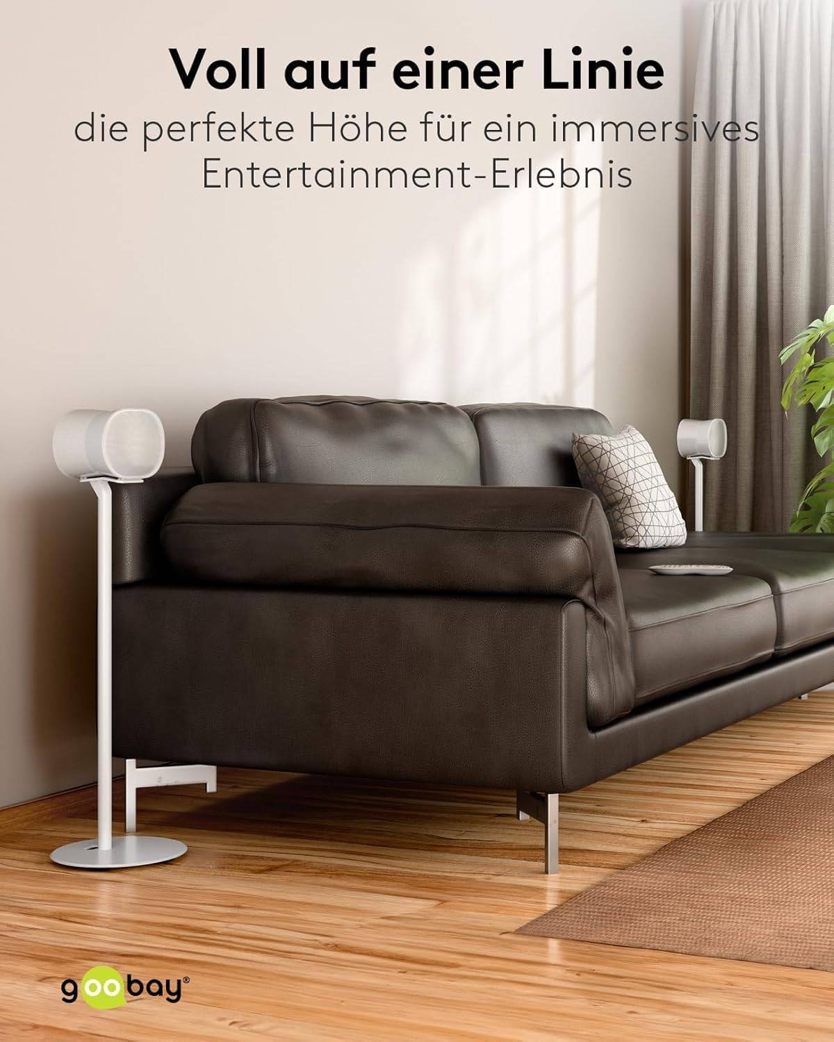 Goobay 71985 2x Lautsprecherständer für Sonos Era 300, mit integriertem Kabelkanal, 71,5 cm Höhe, Weiß-5