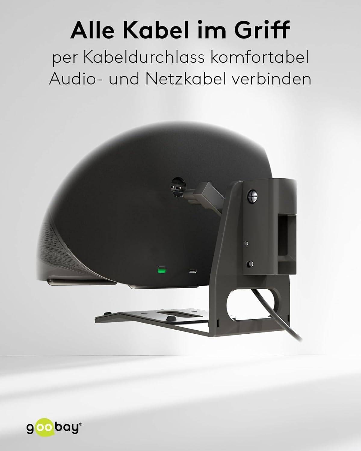 Goobay 71194 2x Lautsprecherwandhalterung für Sonos Era 300, neig und schwenkbar, aus Stahl, Schwarz-4