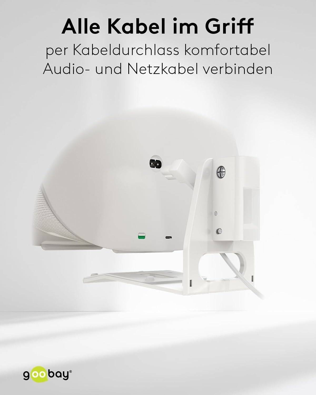 Goobay 71984 2x Lautsprecherwandhalterung für Sonos Era 300, neig und schwenkbar, aus Stahl, Weiß-5