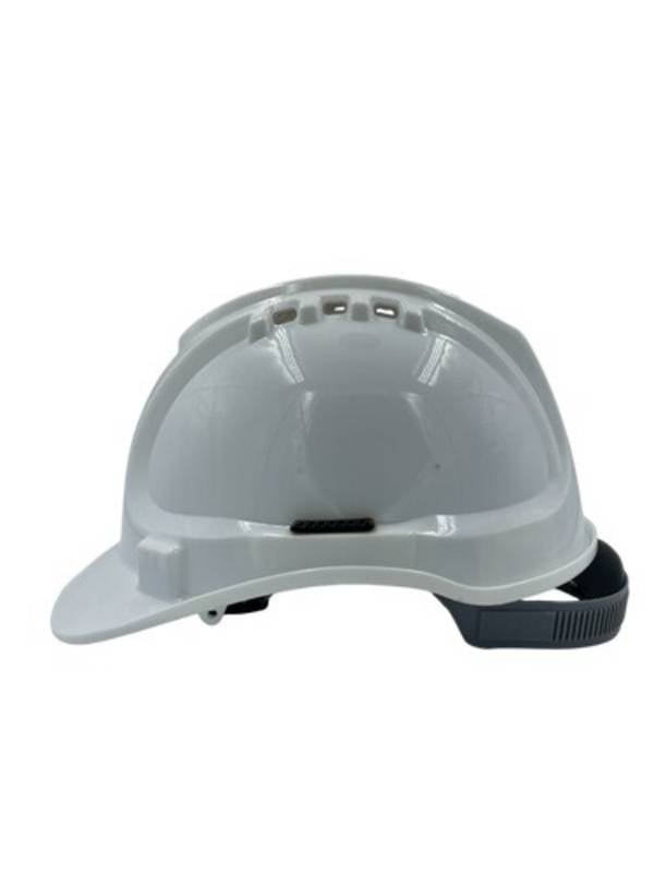 Bau-Schutzhelm, 6-Punkt, weiß EN 397, Belüfteter Industrieschutzhelm