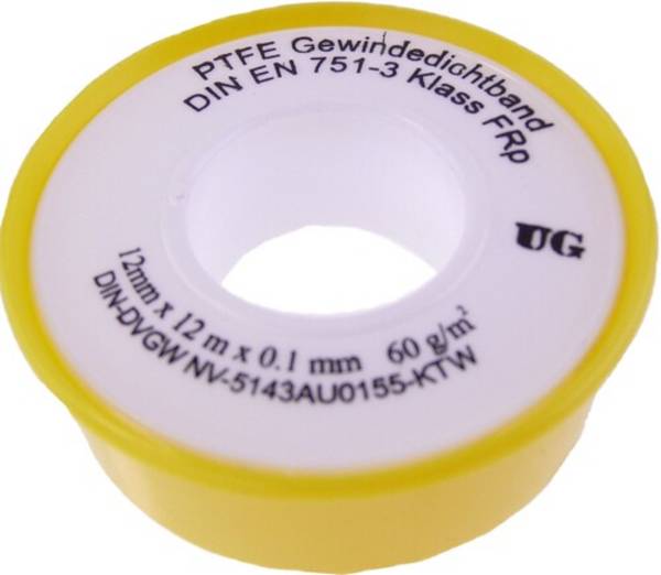 Gewindedichtband, 12 mm breit, Rolle a' 10 m