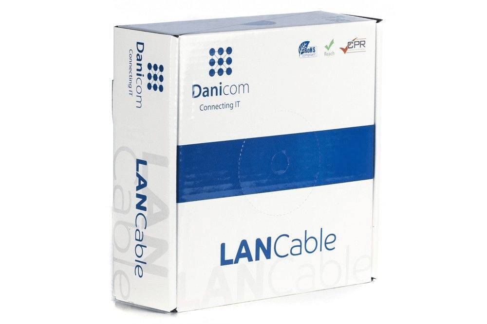 CAT6 Netzwerkkabel, S/FTP, AWG 23/1 (Starrleiter), 100 Meter, Grau, CCA-0