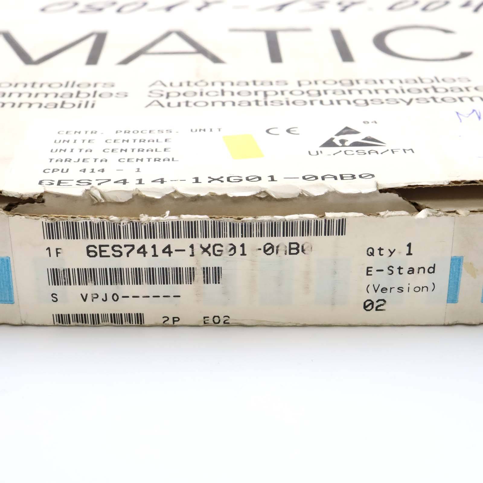 Simatic S7 CPU414-1 6ES7414-1XG01-0AB0 E-Stand:01 OVP-1