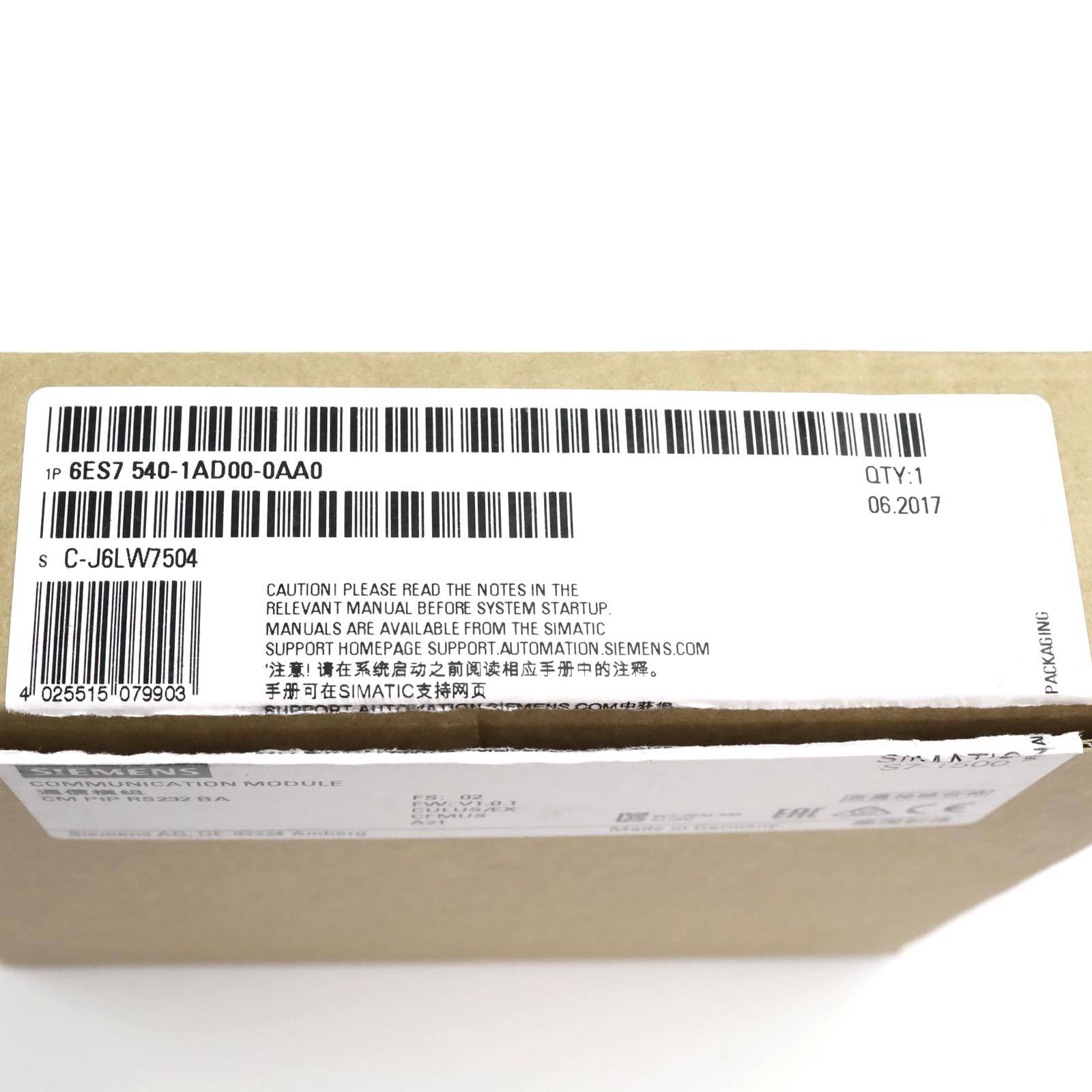 Simatic S7-1500 CMPTPRS-232BA 6ES7 540-1AD00-0AA0 FS:02/FW:V1.0.1 OVP-3