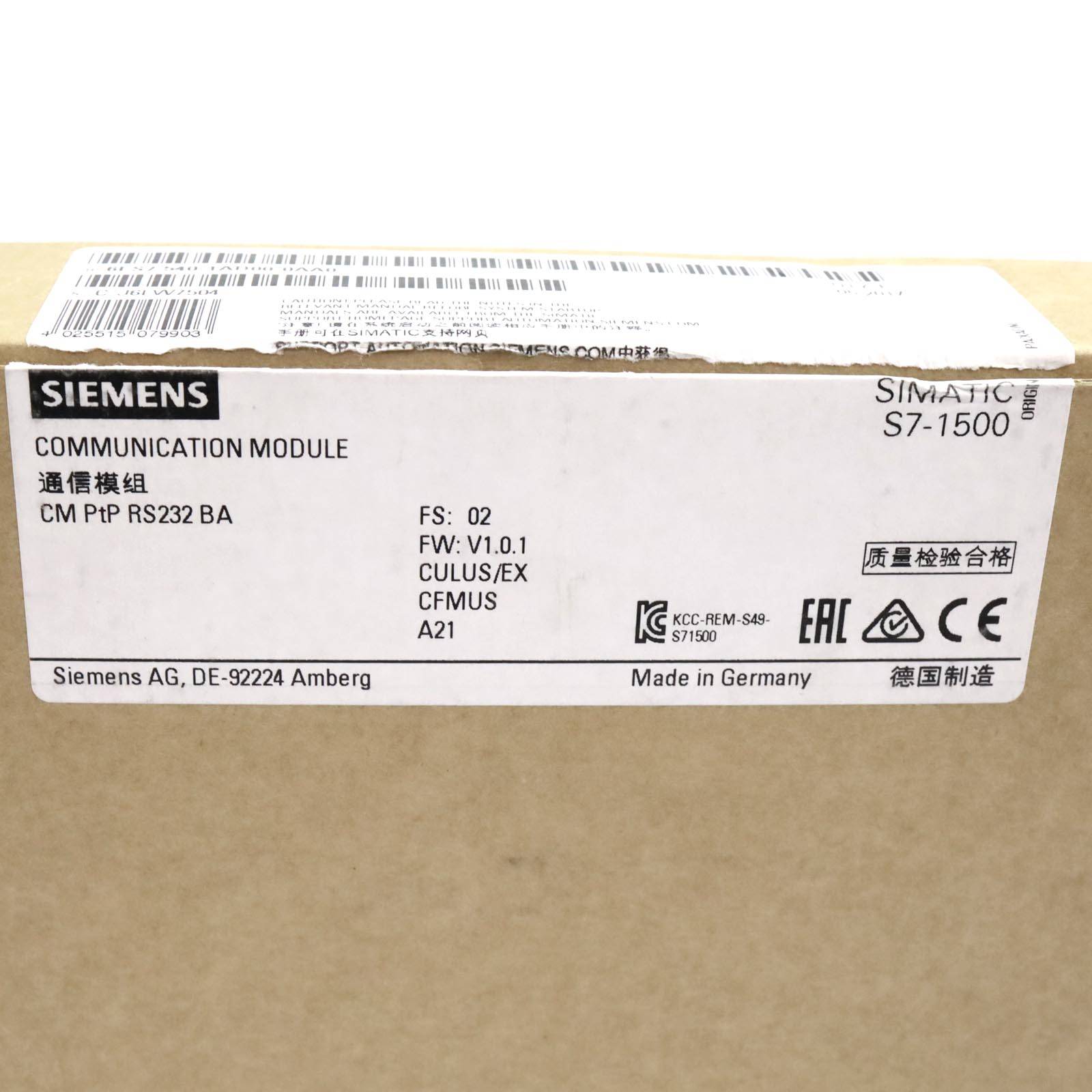 Simatic S7-1500 CMPTPRS-232BA 6ES7 540-1AD00-0AA0 FS:02/FW:V1.0.1 OVP-4
