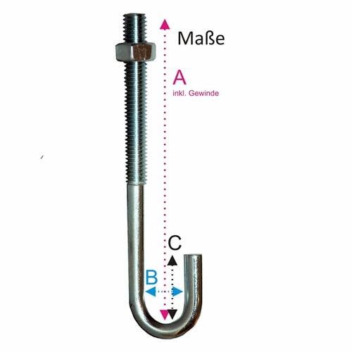 Hakenschraube M6 40/10/20 mm Stahl vz chrom Pack a 100 Stück-0