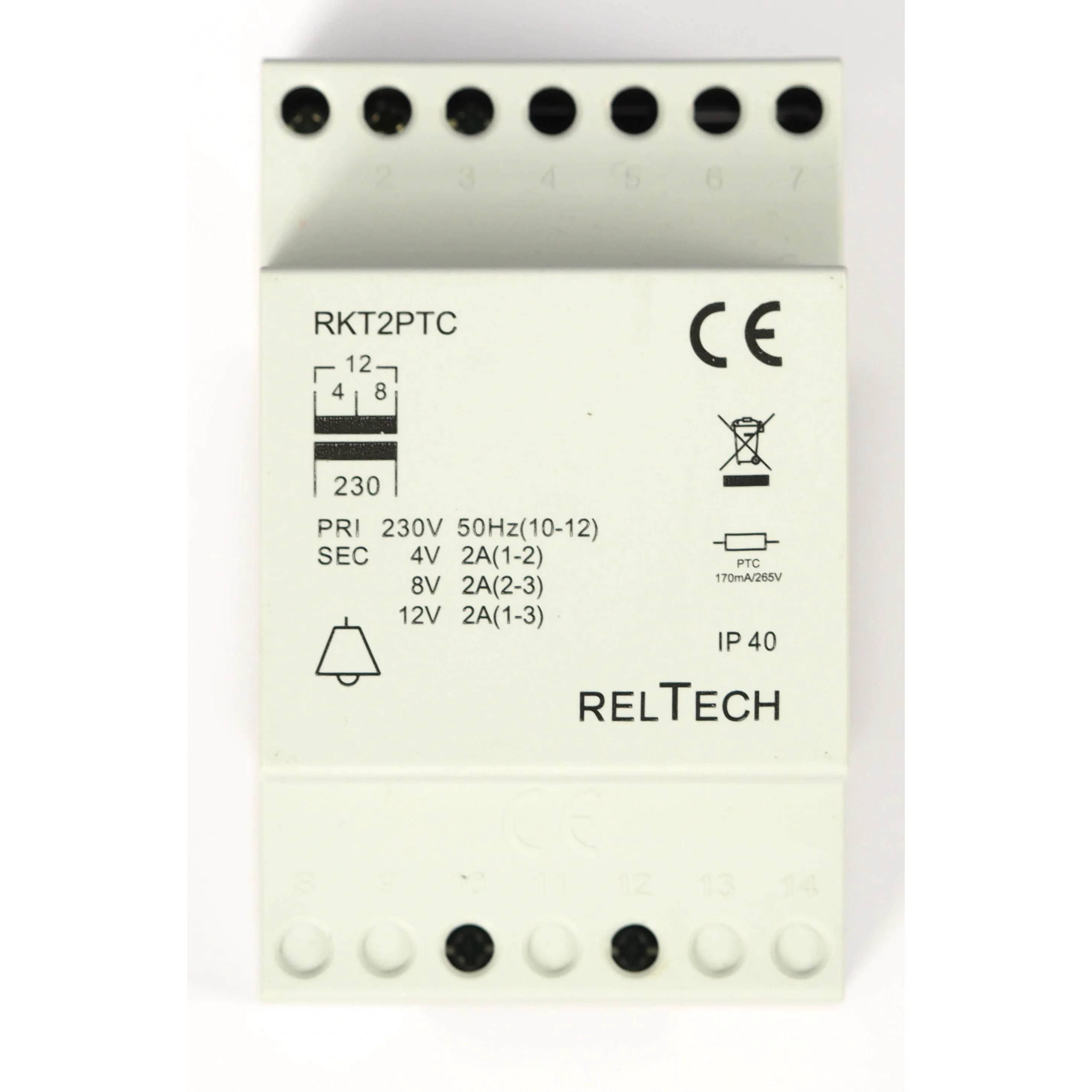 Reltech Klingel-Transformator, 230V, 4-8-12V, 2-2-2A, 1 Stk.-0
