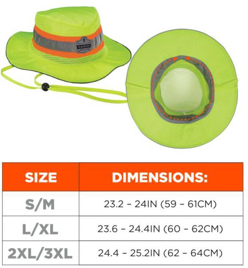 Ergodyne Kühlender Ranger-Sonnenhut Chill-Its 8935MF Hi-Vis, lime, Größe L/XL-4