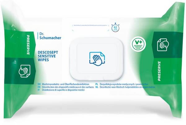 9 X Flächendesinfektion DESCOSEPT SENSITIVE WIPES alkoholische Tücher 00-323DS-T060 Inhalt 60 Tücher Gebinde Packung