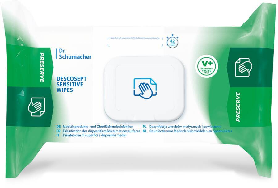 9 X Flächendesinfektion DESCOSEPT SENSITIVE WIPES alkoholische Tücher 00-323DS-T060 Inhalt 60 Tücher Gebinde Packung-0