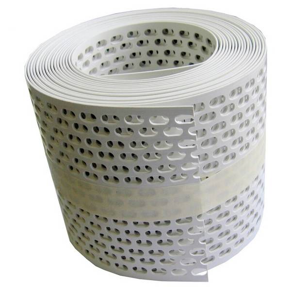 Traufgitter 50 mm, weiß - Rolle a 5 m - Lüftungsband aus Hart-PVC - UV-stabilisiert