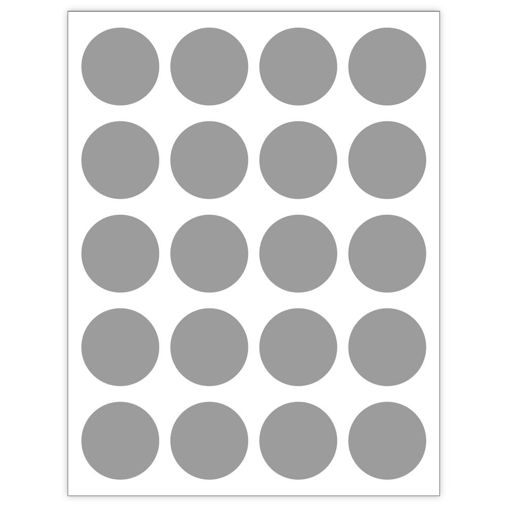 Farbige Etiketten aus Papier, Klebepunkte, grau, 19 mm-1