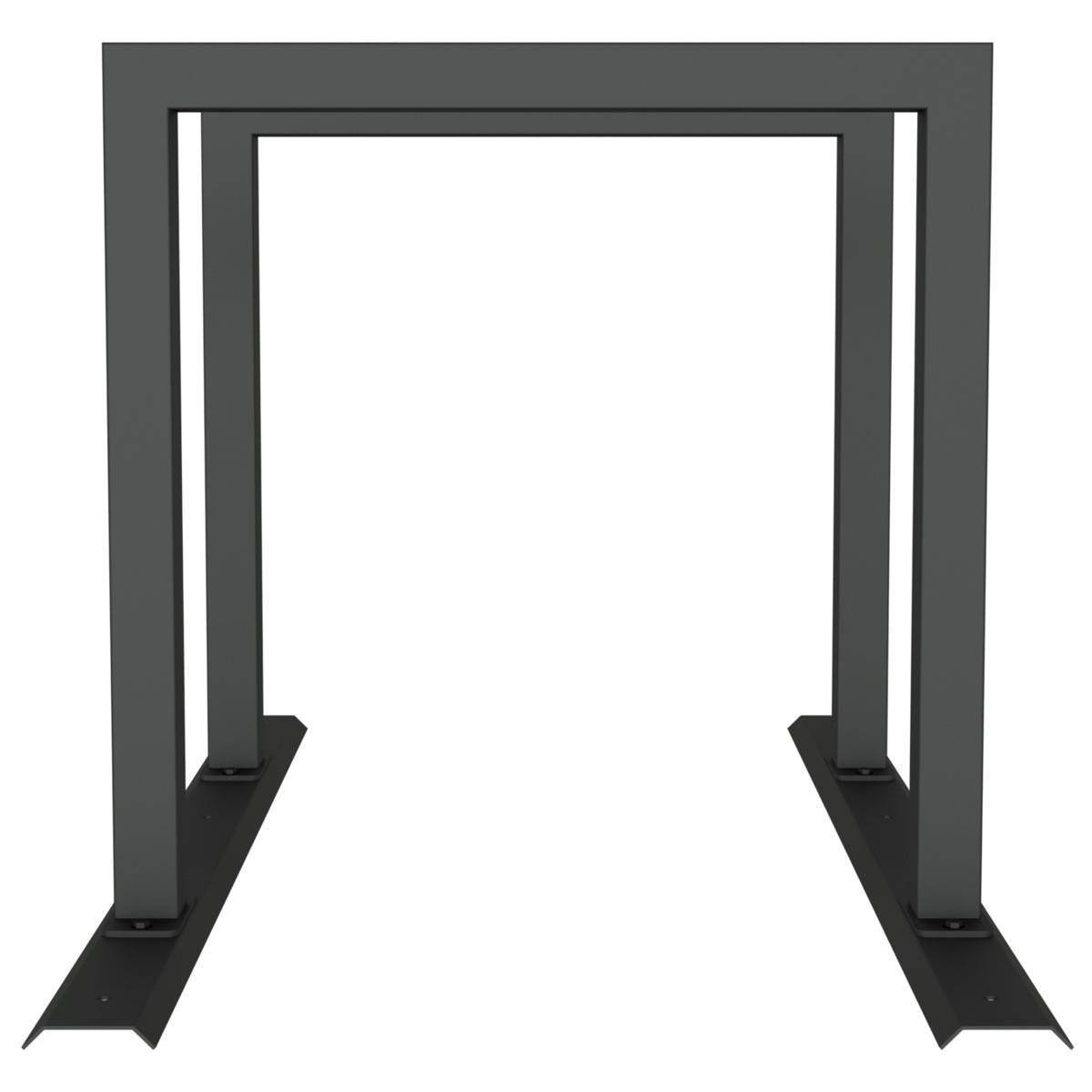 Anlehnbügel Schienensystem, 2 Bügel Stahlrohr 60x60 mm, 1400x800mm (LxB), zum Aufschrauben, grau-2