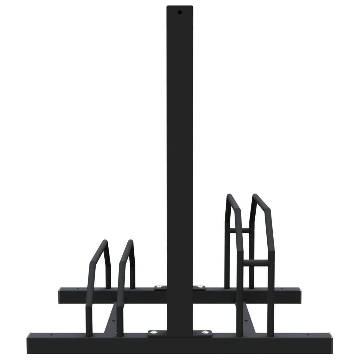 E-Bike Ständer, Anlehnbügel, 2x 230V Steckdosen, 700mm, Hoch-/Tief, beidseitig, 2 Plätze, schwarz-1