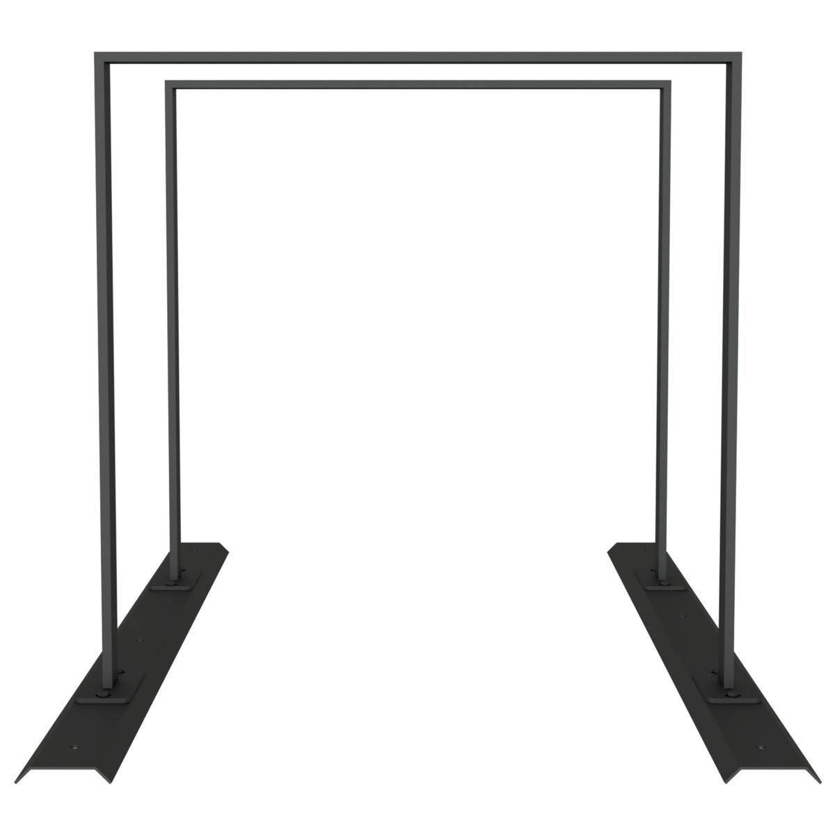 Anlehnbügel Schienensystem, 2 Bügel Flachstahl 50x12 mm, 1400x800mm (LxB), zum Aufschrauben, grau-2