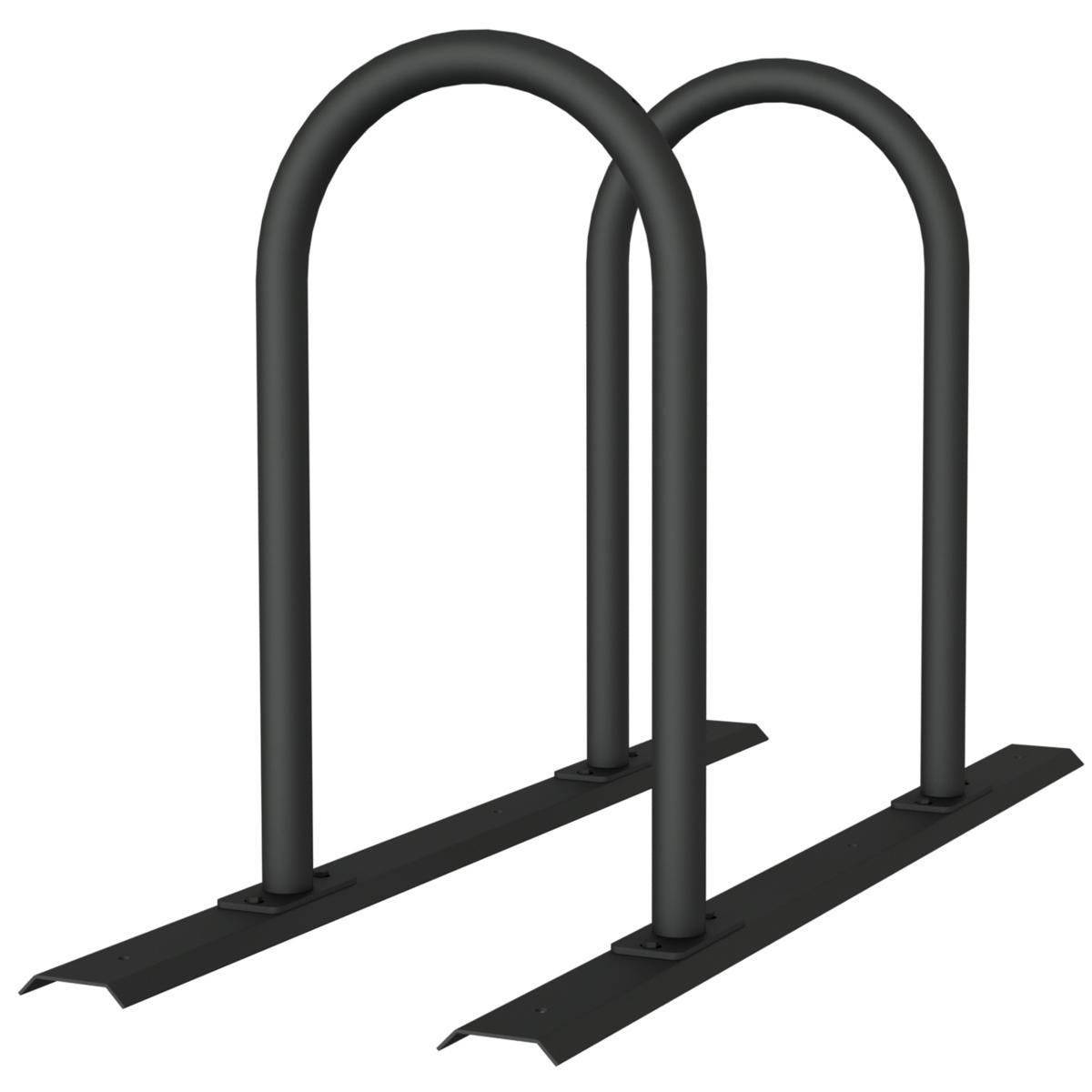 Anlehnbügel Schienensystem, 2 Bügel Rundrohr Ø48 mm, 1400x460mm (LxB), zum Aufschrauben, grau-0