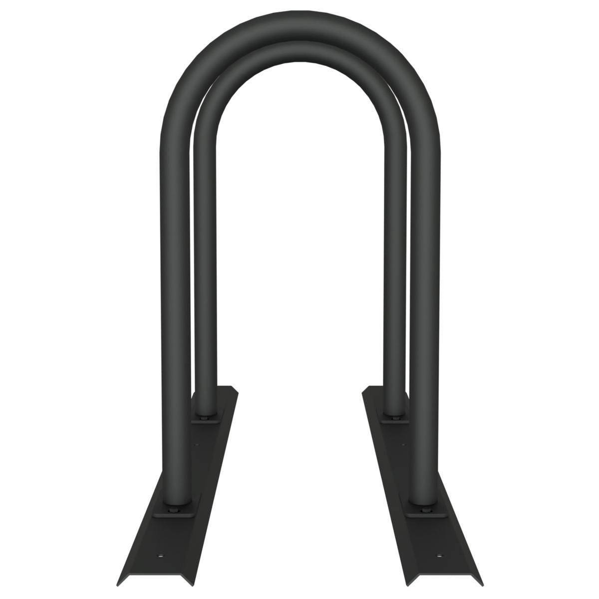 Anlehnbügel Schienensystem, 2 Bügel Rundrohr Ø48 mm, 1400x460mm (LxB), zum Aufschrauben, grau-3