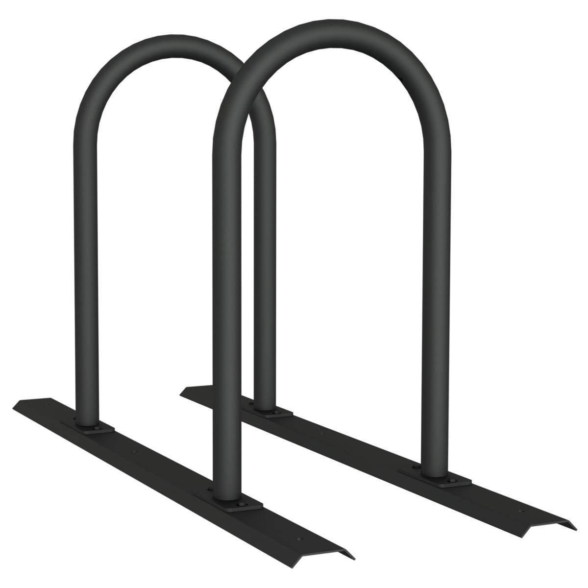 Anlehnbügel Schienensystem, 2 Bügel Rundrohr Ø48 mm, 1400x460mm (LxB), zum Aufschrauben, grau-4