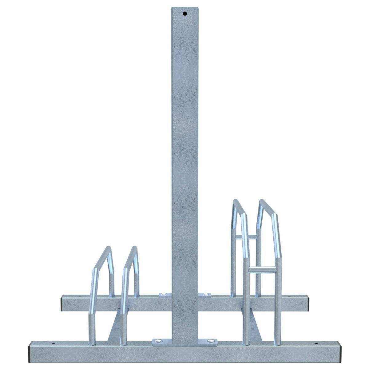 Fahrradständer mit Anlehnbügel, 700mm, Hoch-/ Tiefstellung, beidseitig, 2 Plätze, feuerverzinkt-1