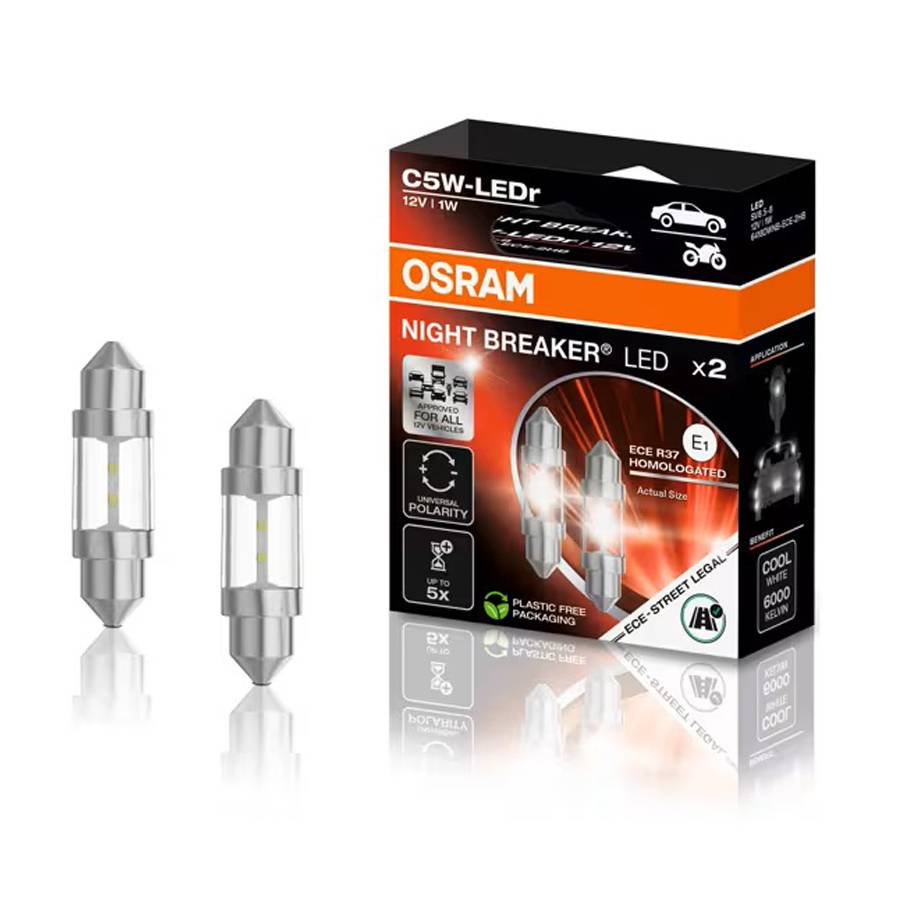 2er Set OSRAM NIGHT BREAKER® LED C5W Soffitte - zulässig für alle Fahrzeuge-0