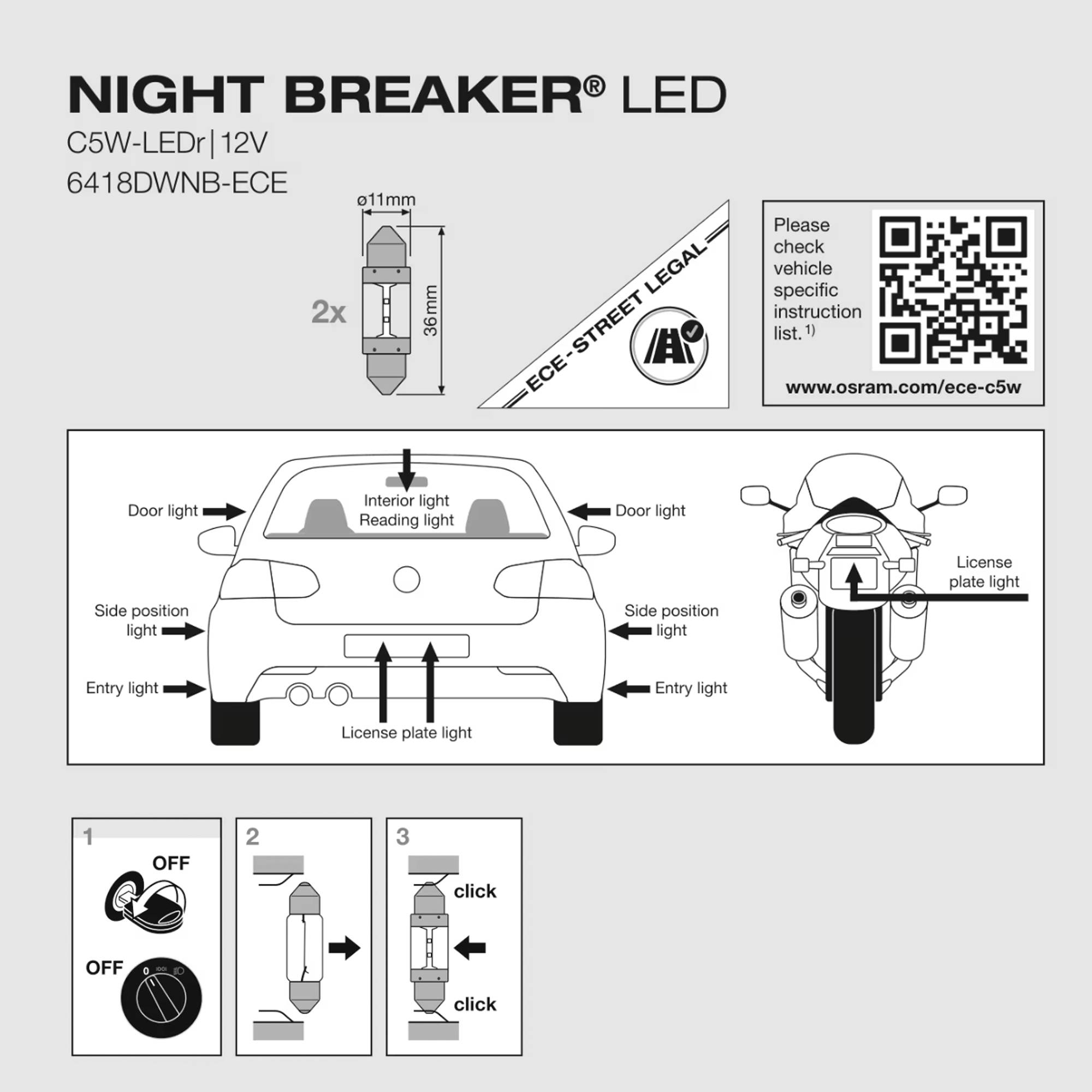 2er Set OSRAM NIGHT BREAKER® LED C5W Soffitte - zulässig für alle Fahrzeuge-3