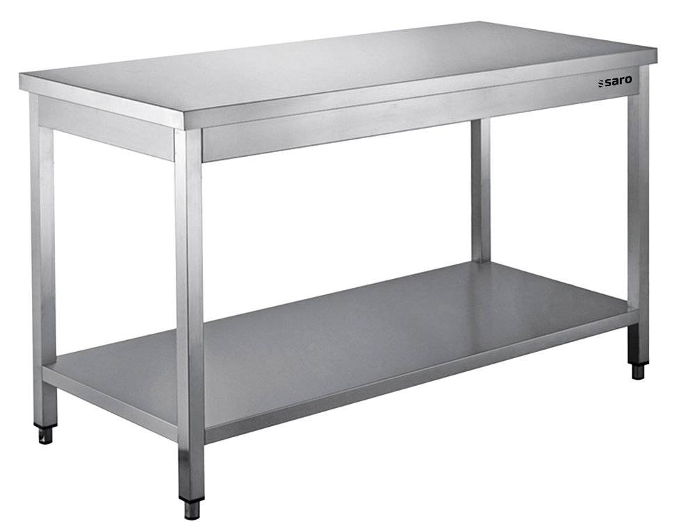 SARO 456 6010 Edelstahltisch zerlegbar mit Unterblatt 600 mm Tiefe 1400mm-0