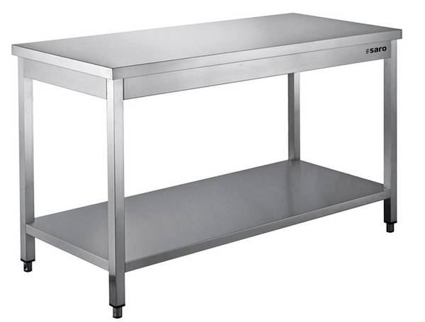 SARO 456 6010 Edelstahltisch zerlegbar mit Unterblatt 600 mm Tiefe 1400mm