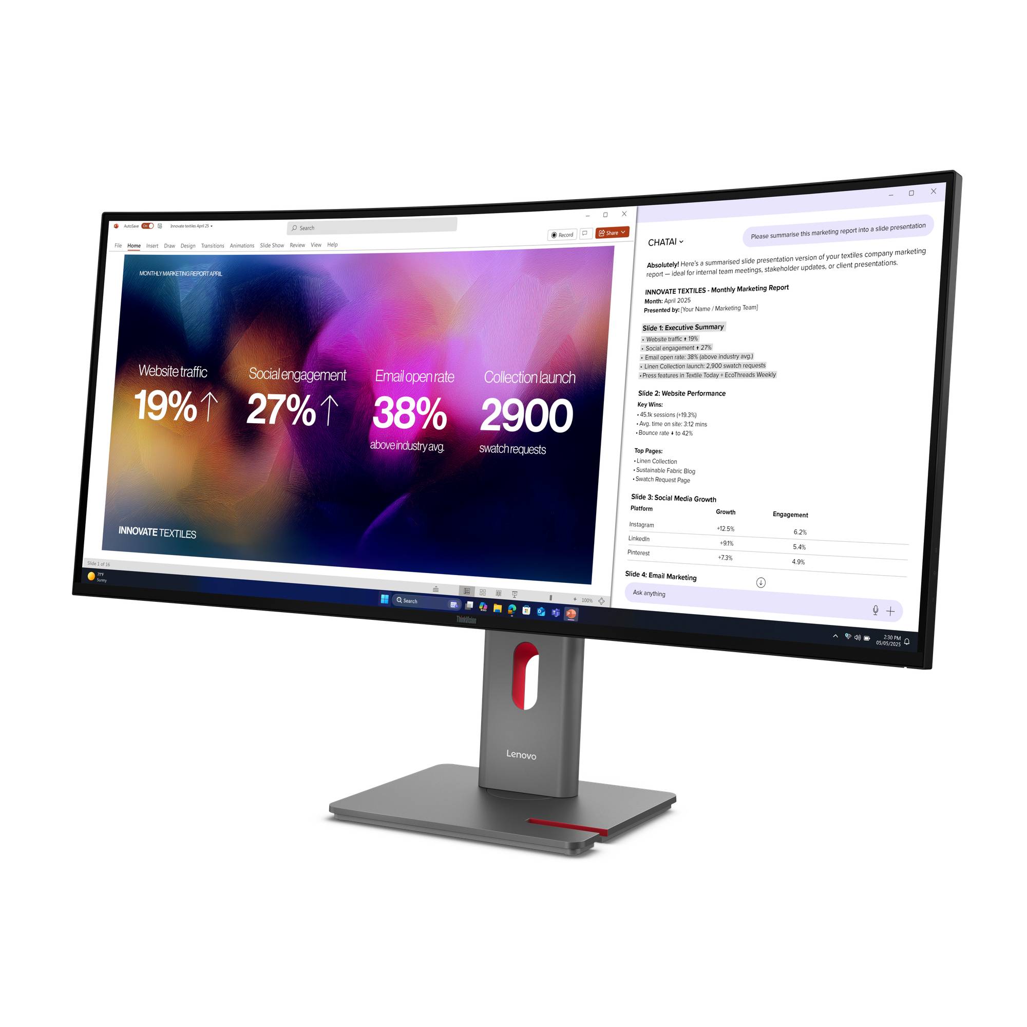 Lenovo ThinkVision P40WD-40 WUHD Curved Monitor 100,8 cm (39,7"")-2