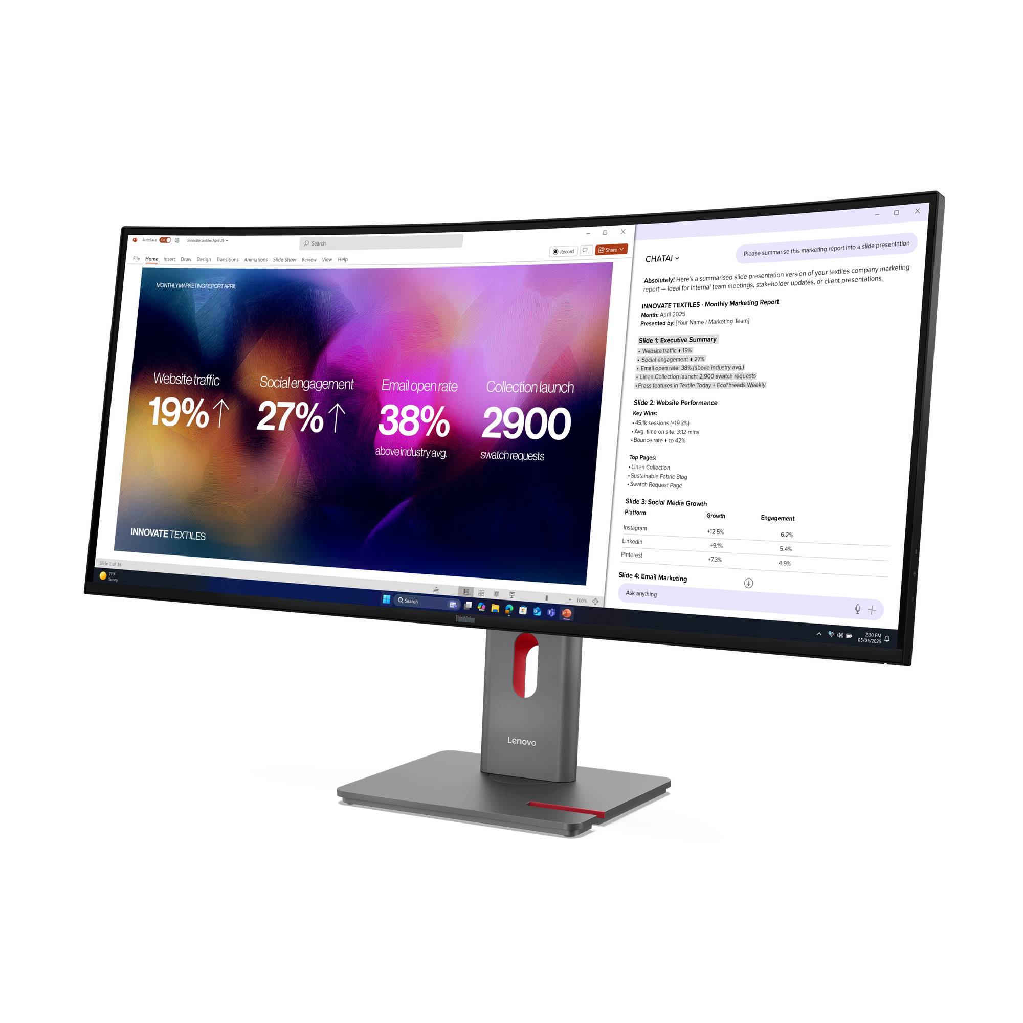 Lenovo ThinkVision P40WD-40 WUHD Curved Monitor 100,8 cm (39,7"")-3