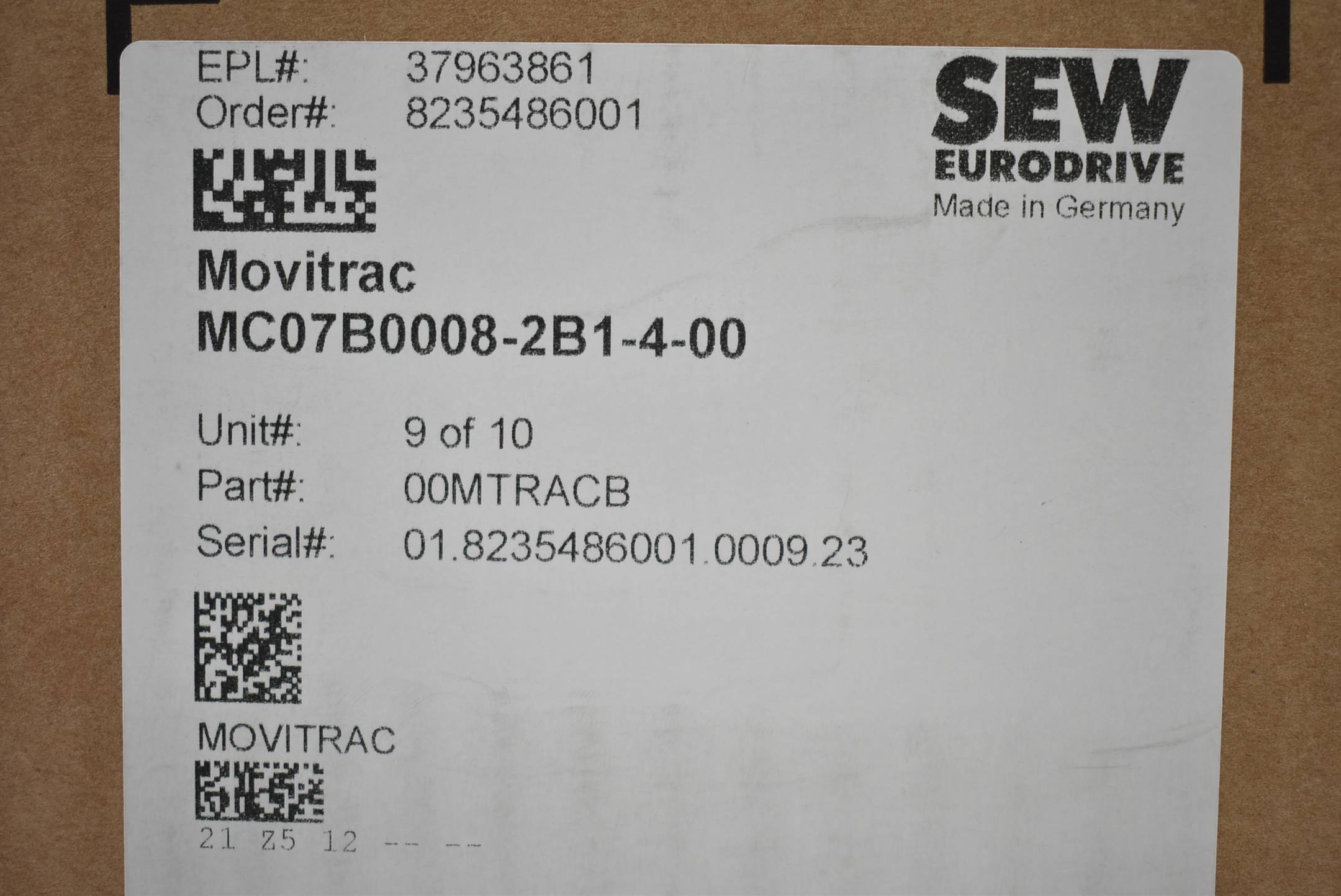 SEW Eurodrive Umrichter Movitrac B MC07B0008-2B1-4-00-1