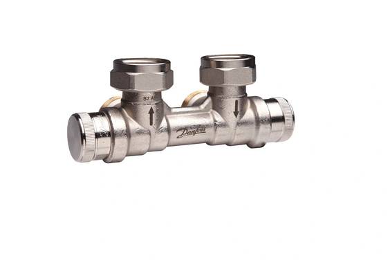 Danfoss Hahnblock dynamisch, RLV-KDV, Ventil-HK, R 1/2", Eck, VL links, 1 Stk.