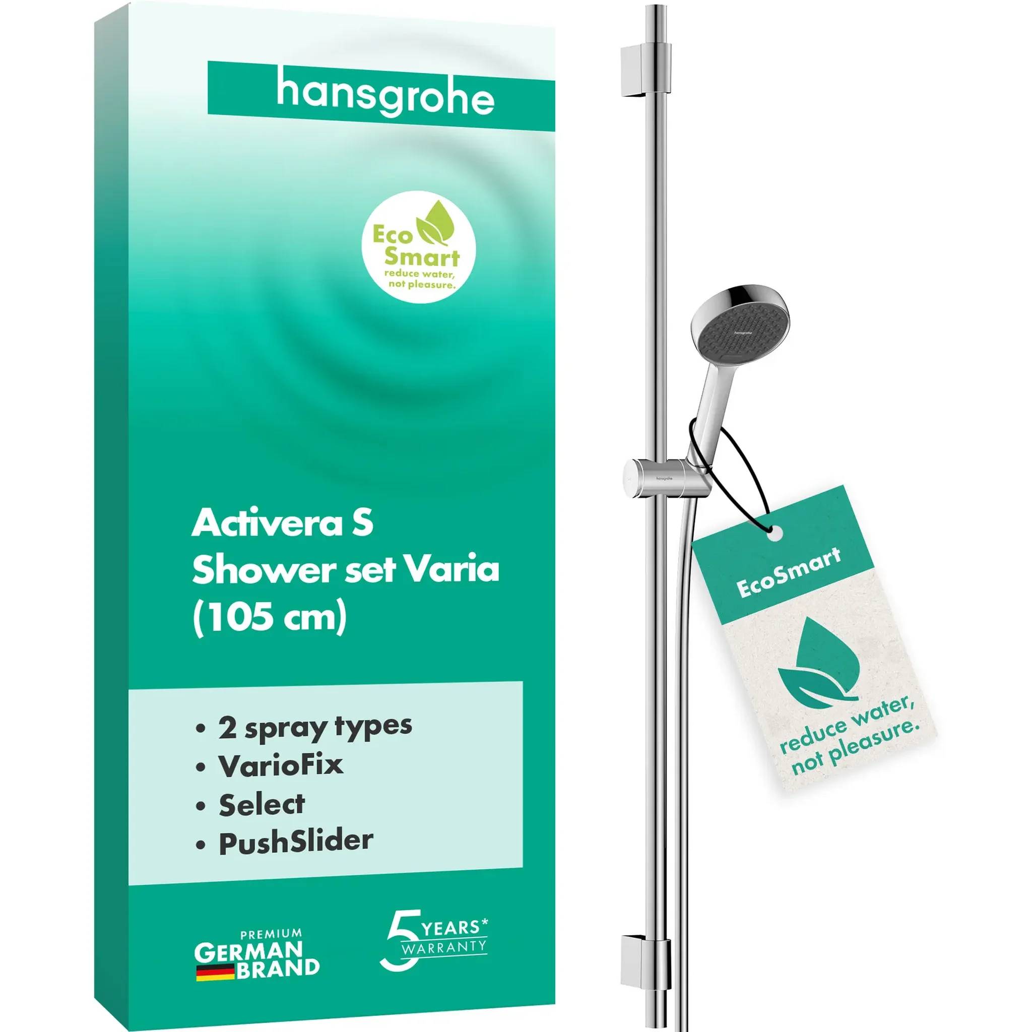 hansgrohe Brauseset Activera Select S 95, 2jet, EcoSmart, mit Brausestange Varia 105cm, Chrom, 1 Stk.-0