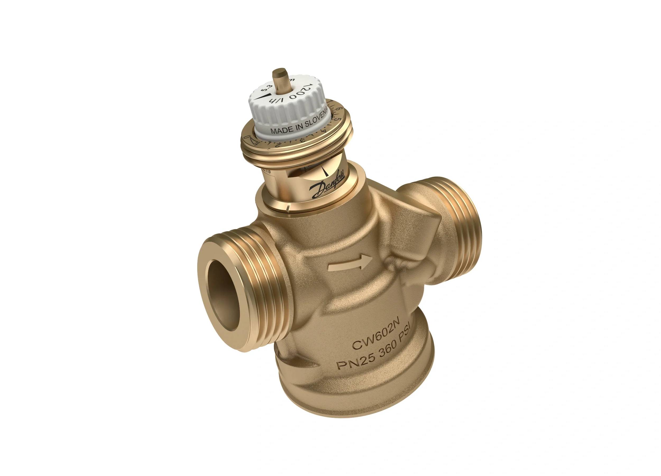 Danfoss druckunabh. Regelventil, ABQM 4,0 DN15, 65-650 l/h, oh. Messnip., 3/4" AG, 1 Stk.-0