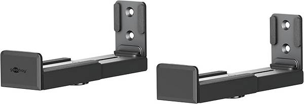 Goobay 70827 Universal Soundbar-Wandhalterung, tiefenverstellbar 90-154 mm, bis 15 kg Traglast, Schwarz