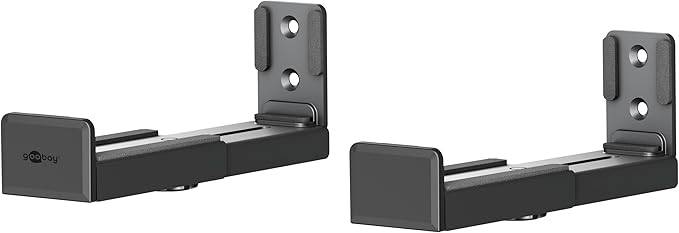 Goobay 70827 Universal Soundbar-Wandhalterung, tiefenverstellbar 90-154 mm, bis 15 kg Traglast, Schwarz-0