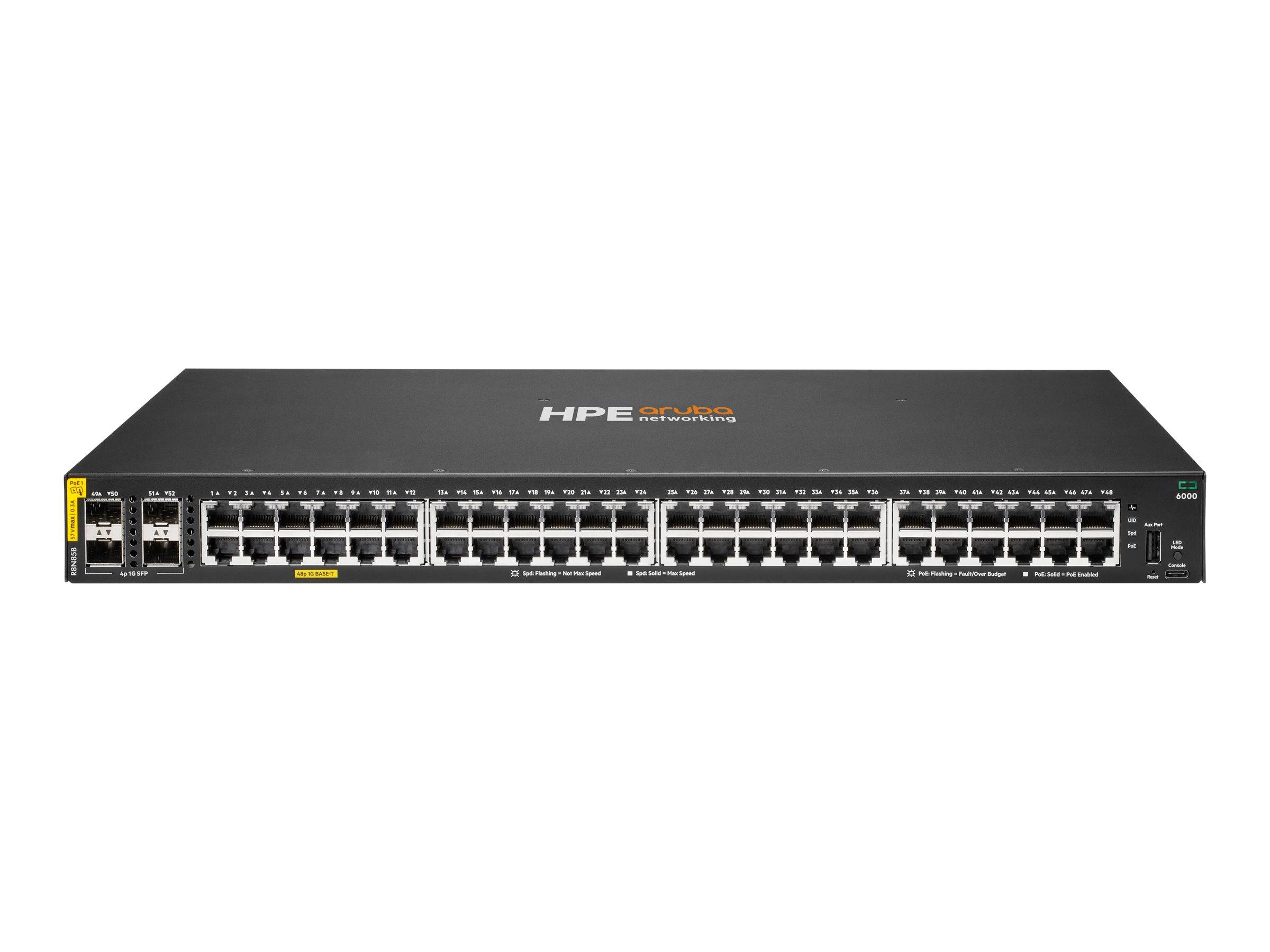 CX6000 Switch 48-Port 1GBase-T 4-Port 1G SFP 370W Klasse 4 PoE rackmountfähig-0
