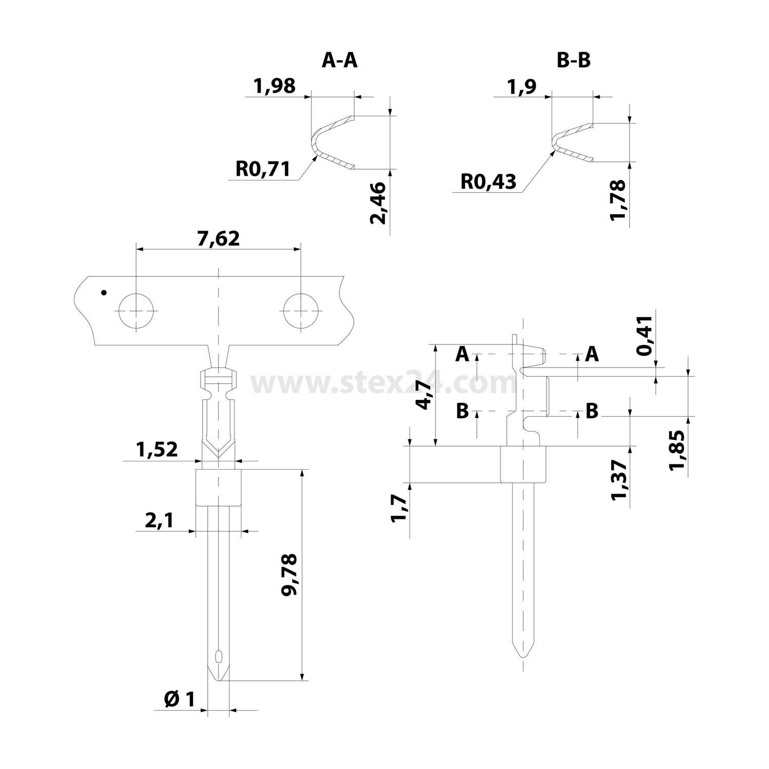 Symbolbild für HARTING 09670008158 09670008158 Stiftkontakt AWG min.: 24 AWG max.: 20 Kupferlegierung 1 St.