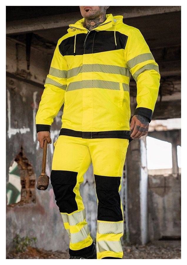 Warnschutz Hose EOS, mit schwarzen Partien, Signal-Gelb/Schwarz, Größe 102-2