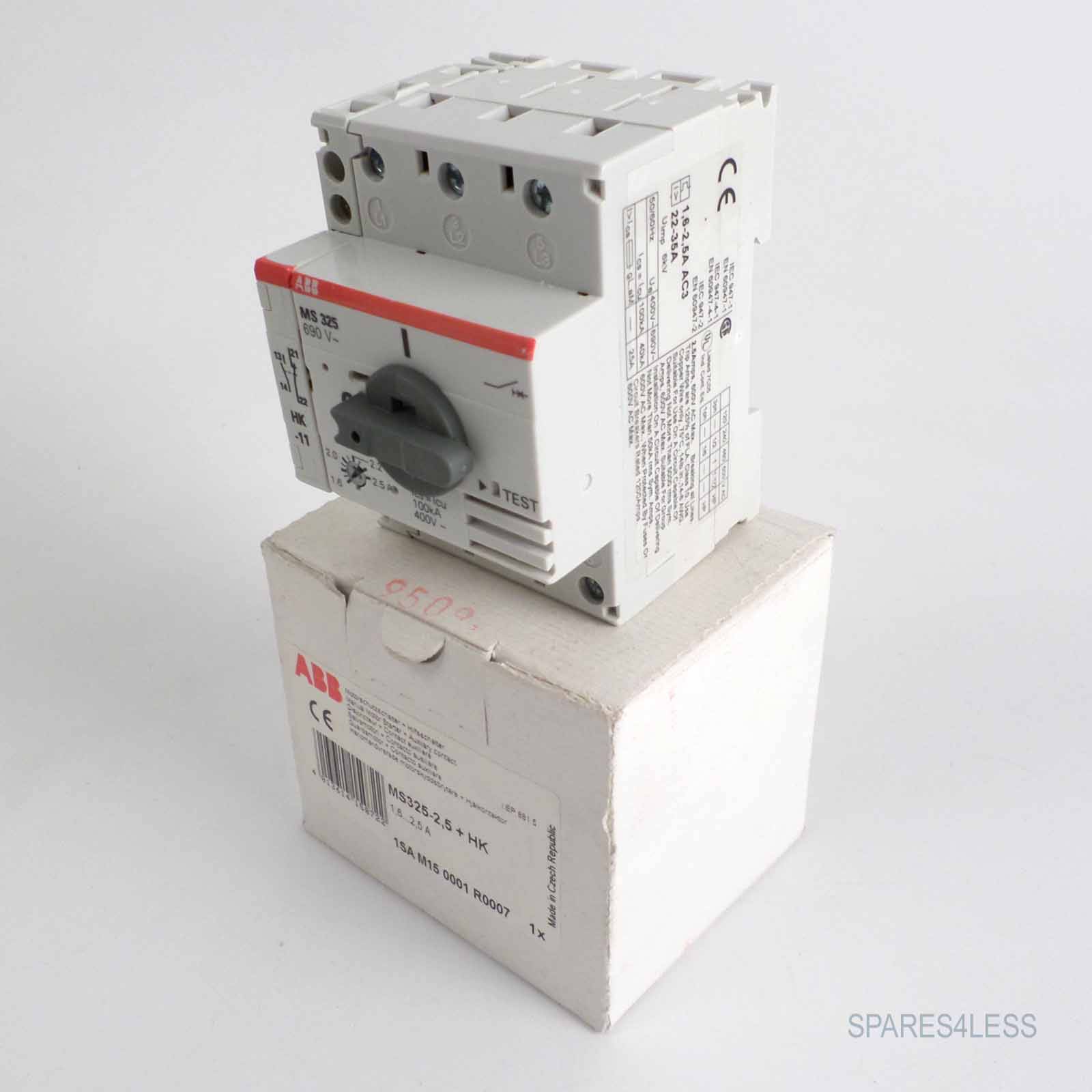 ABB Motorschutzschalter MS325-2,5 + HK 1SAM150001R0007 OVP-0