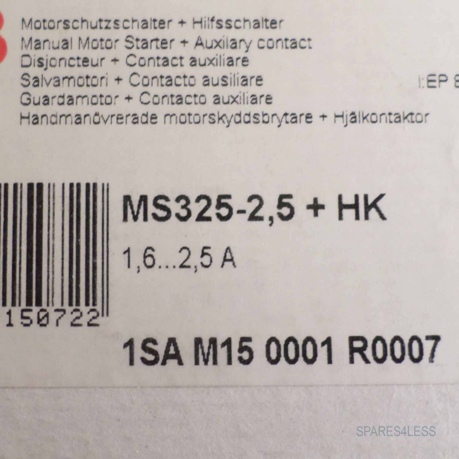 ABB Motorschutzschalter MS325-2,5 + HK 1SAM150001R0007 OVP-1