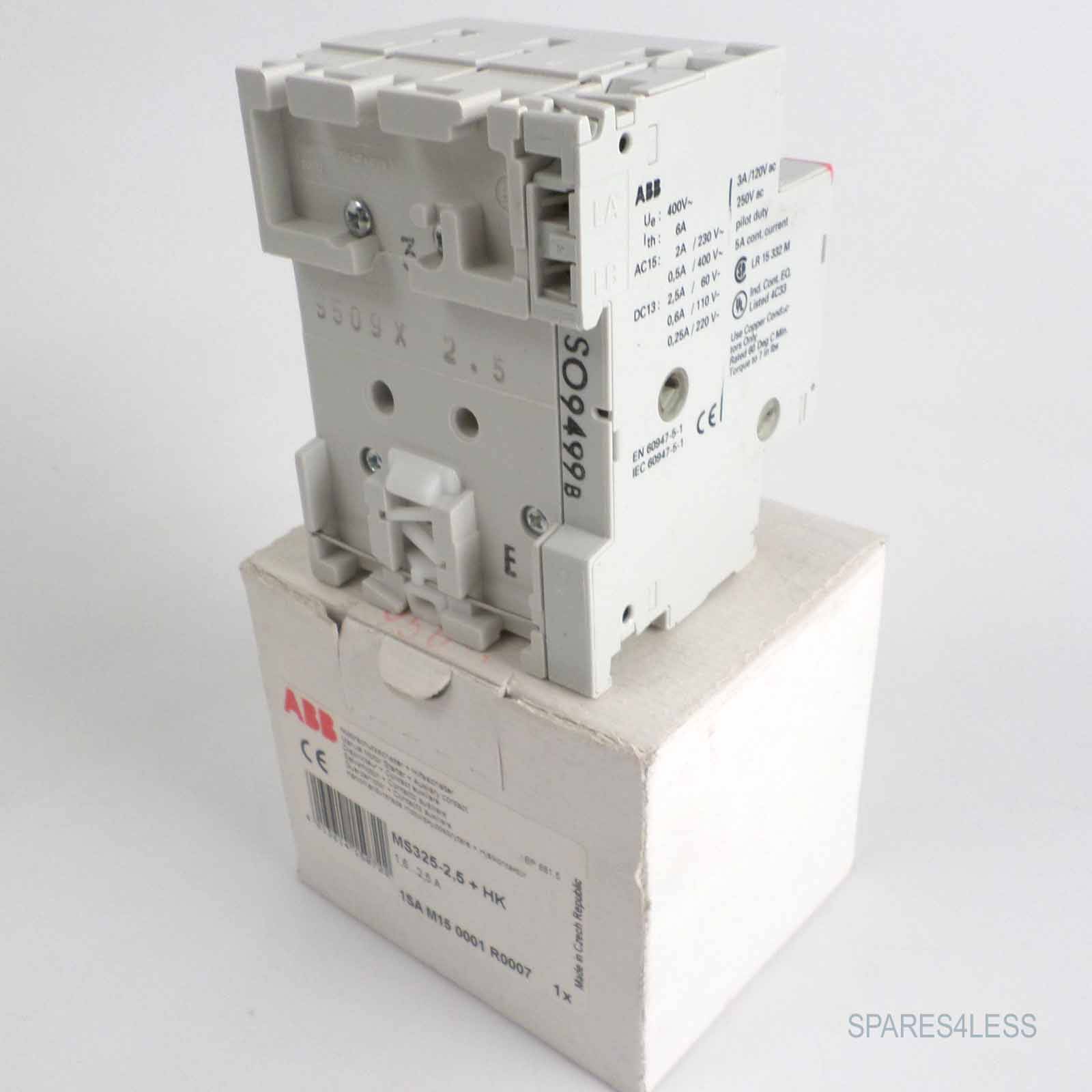ABB Motorschutzschalter MS325-2,5 + HK 1SAM150001R0007 OVP-2