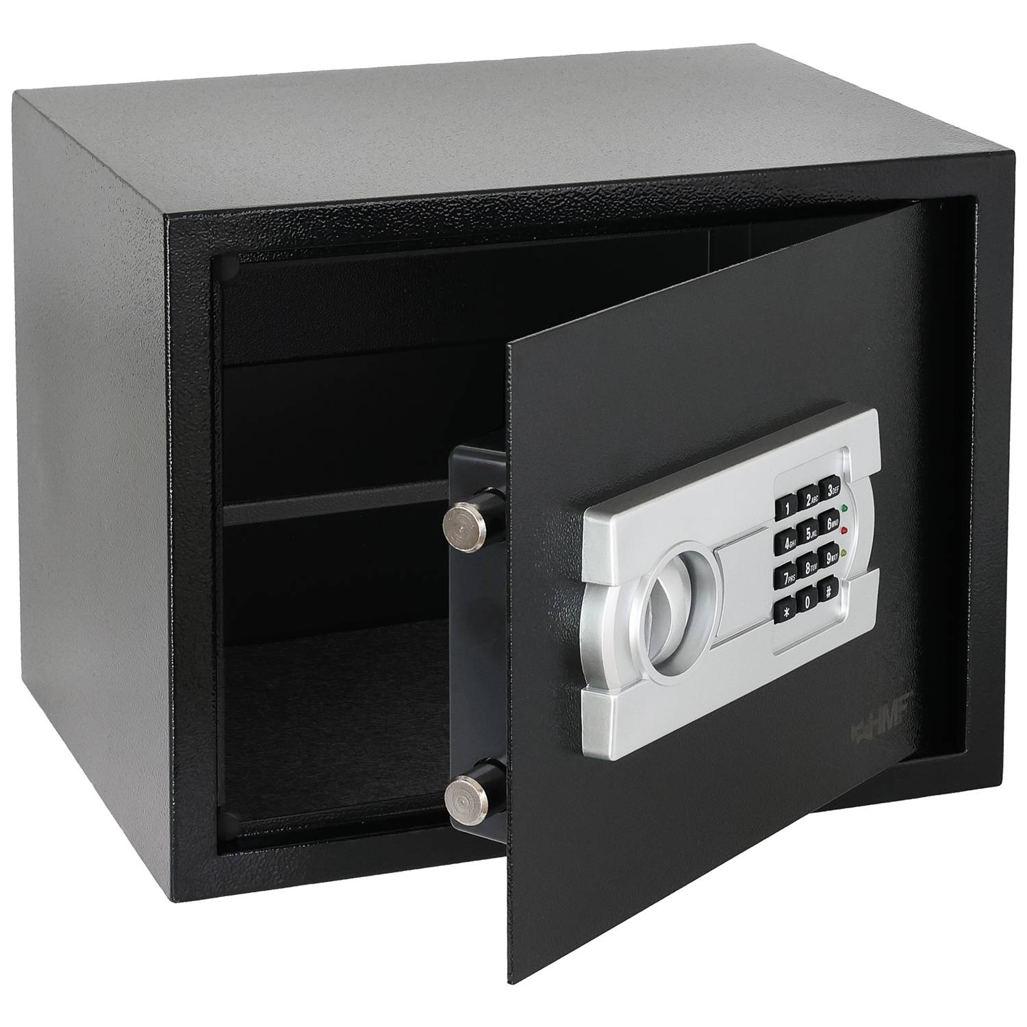 HMF Tresor für Zuhause, Hotel oder Büro, Möbeltresor mit Zahlenschloss für DIN A4 Dokumente, 38 x 30 x 30 cm, Schwarz-0