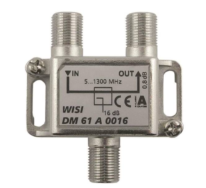 WISI 1-fach Abzweiger DM61A0016 5-1300MHz 16dB Klasse A (+10dB) Install.Baumaterial Antennen-0