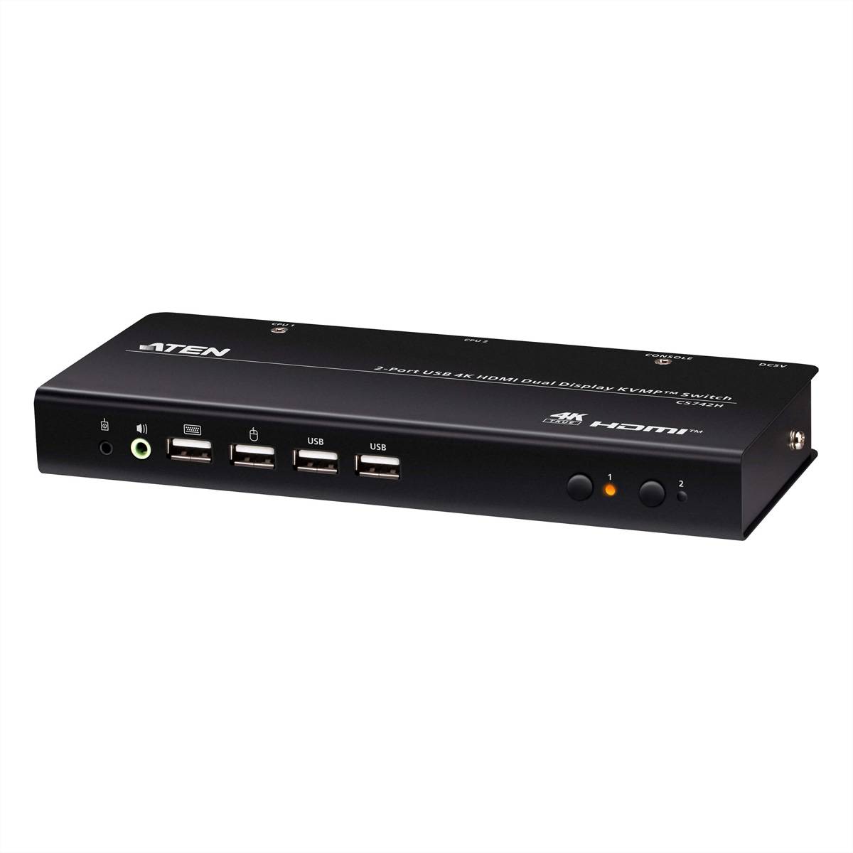ATEN CS742H 2 Port USB 4K HDMI Dual Display KVM Switch-0