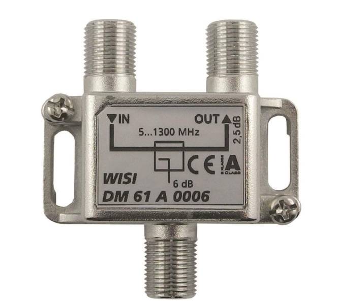 WISI 1-fach Abzweiger DM61A0006 5-1300MHz 6dB Klasse A (+10dB) Install.Baumaterial Antennen-0