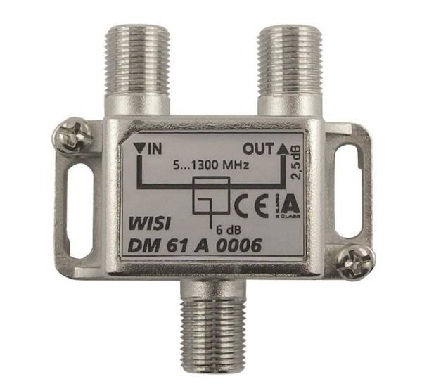 WISI 1-fach Abzweiger DM61A0006 5-1300MHz 6dB Klasse A (+10dB) Install.Baumaterial Antennen