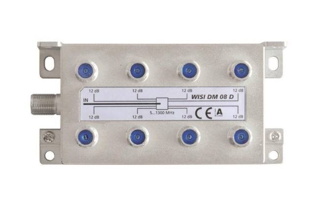 WISI Verteiler 8-fach DM08D 5-1300MHz 11dB Klasse A (+10dB) Install.Baumaterial Antennen-0